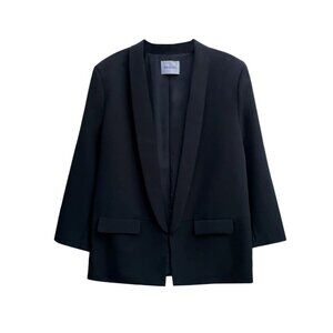 BAACAL Oversized Classic Blazer Size 4 in Black Open Front - 22 24 US